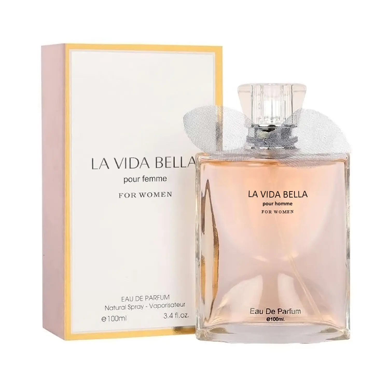 La Vida Bella Women's EDP Fragrance, Natural Spray Floral Scents Perfume, 3.4 oz (100mL) Classic Bottle, Holiday Gift