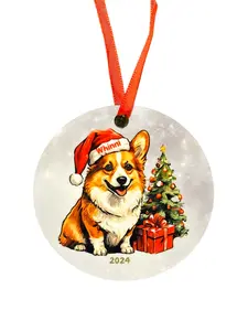 Corgi Ornament, Hanging Christmas Decor, Dog Lover Gift Decoration