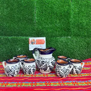 Engove Milk Jug Relieve color Cobalto Set. (Cielito Lindo).