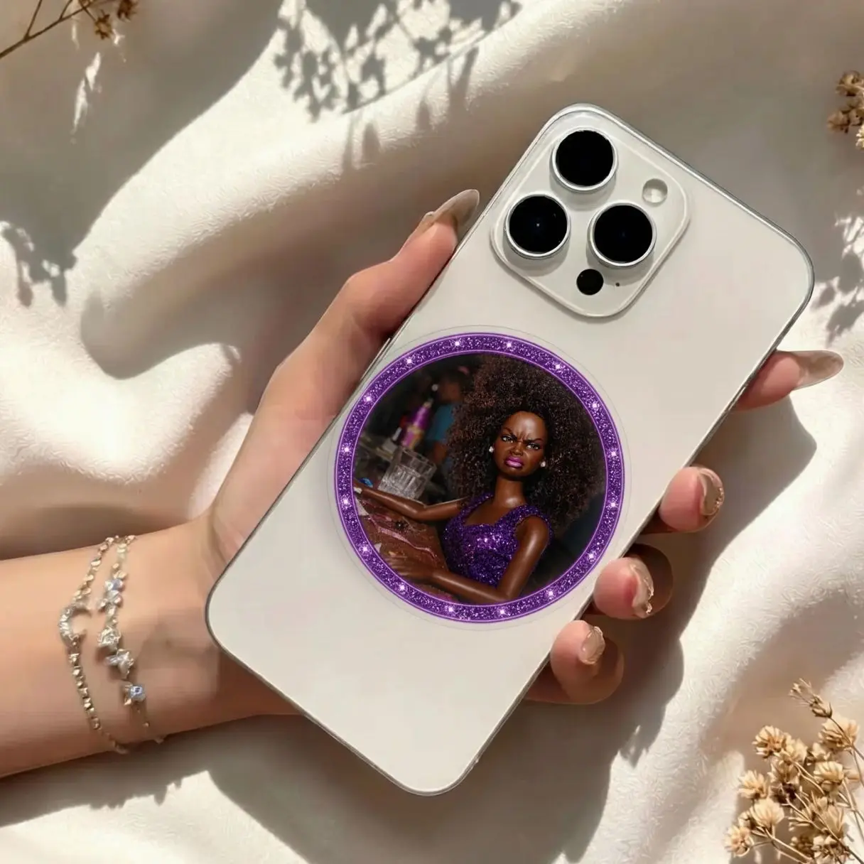 Judging Doll Magnetic Phone Grip, Funny Meme MagSafe Phone Holder, Sassy Reaction Face Phone Accessory