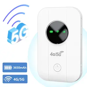 Portable WiFi Hotspot 4G/5G, 300Mbps High-Speed Mobile Hotspot for Travel, Camping & Caravan ,Connect up to 10 Devices, 3650mAh Portable Rechargeable Long-Lasting Battery, Easy Connection