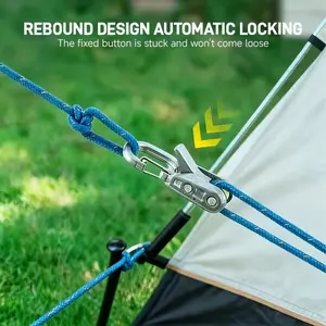 8-Piece Rope Set with Wheel Tightener and Locking Buckle, Durable Nylon Rope, Ideal for Camping, Sailing, and Outdoor Activities, Secure Binding Solution
