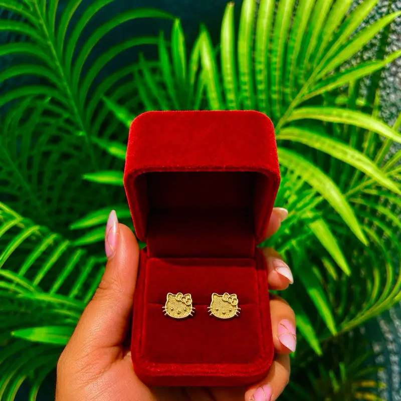 CUTE 18K GOLD PLATED HOUSE EARINGS TARNISH RESISTANT HYPOALLERGENIC FOR MEN AND WOMEN