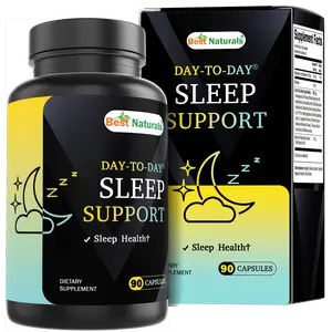 Best Naturals Day-to-Day Sleep Support with Melatonin, Magnesium, Ashwagandha, Wild Lettuce, GABA, Valerian, 5-HTP, Tryptophan, Chamomile, L-Theanine, Passion Flower 90 Veg Capsules