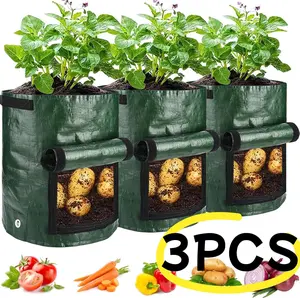 Potato Planting Bags 10 Gallon – Durable Garden Grow Bags with Ventilation Flap & Carrying Handles, Set of 3 Potato Planting Bags 10 Gallon – Durable Garden Grow Bags with Ventilation Flap & Carrying Handles, Set of 3