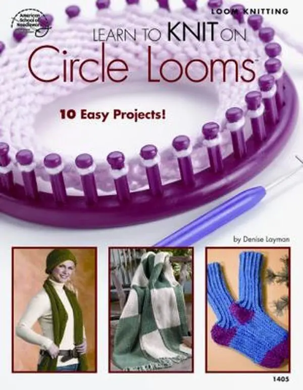 USED Book - Learn to Knit on Circle Looms by Denise Layman (Paperback) - english