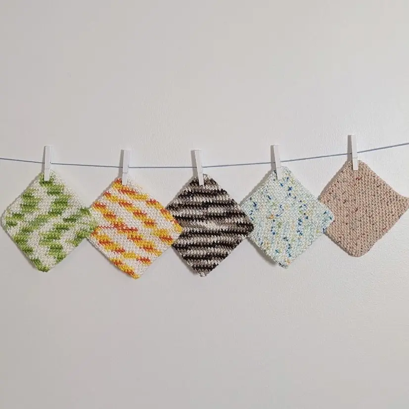 Hand knitted wash clothes (5 PACK)
