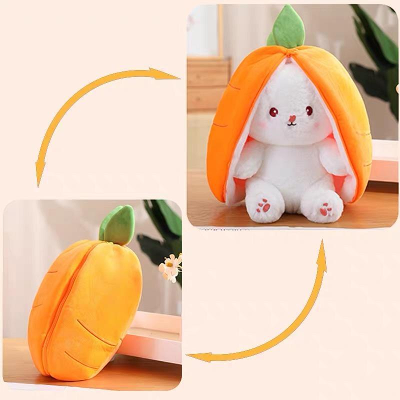 Cute Strawberry Bunny Plush Toy, Soft Kawaii Stuffed Animal, Hug Pillow & Bed Decoration, Furry Friends Plush Doll, Ideal Birthday Gift for Kids & Girls