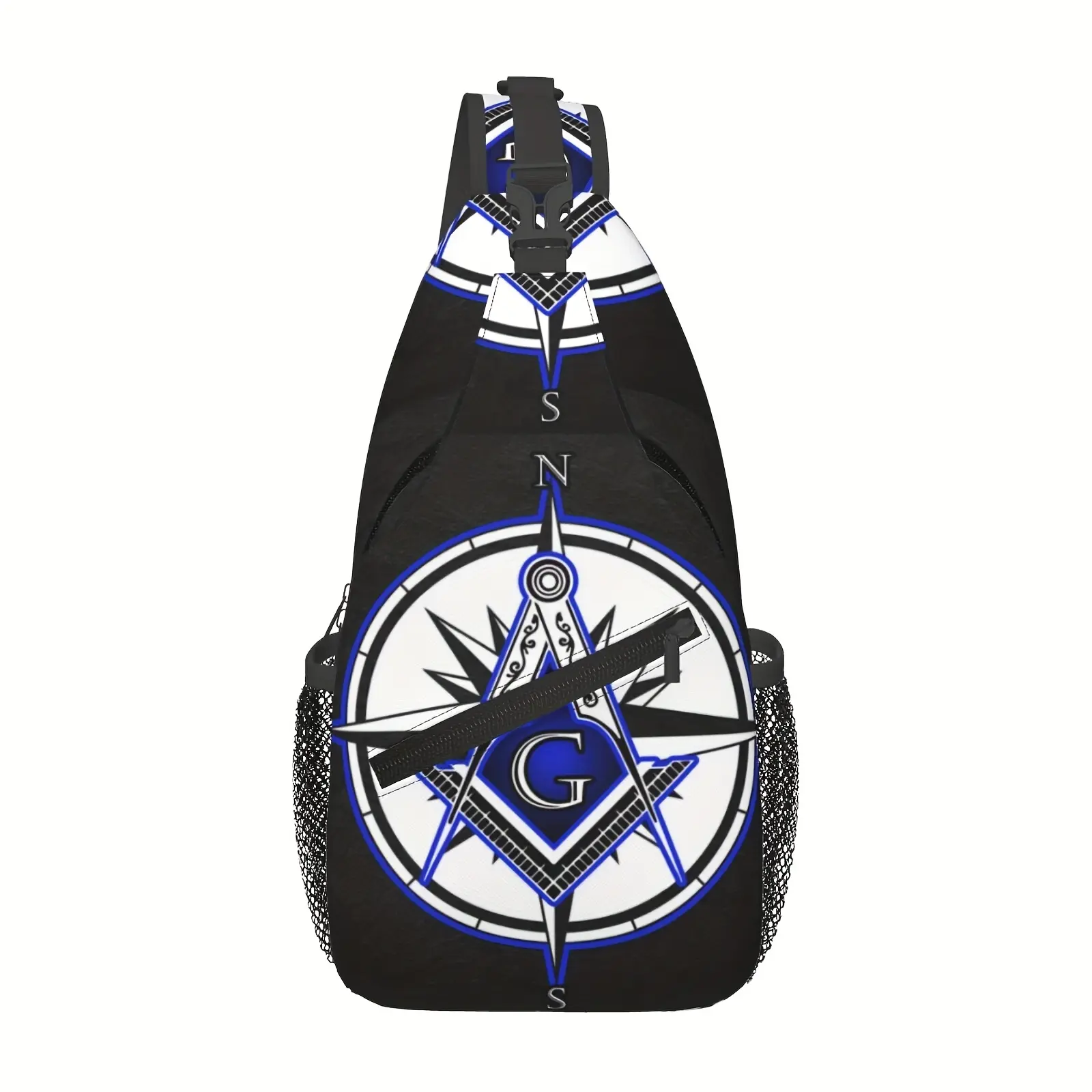 [Made in US] Crossbody Chest Bag Hiking Master Masonic Shoulder Bag Folding Large Capacity Fashion Durable Can Be Used for Shopping, Work, Leisure Travel Beach Bag Fishing Backpack sling