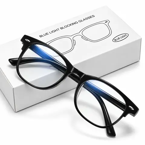 Women's Blue Light Blocking Gaming Glasses - 1-3 Packs Sturdy Full Rim Classic Frames, Lightweight, Adjustable, Secure Nose Fit, Eye Strain Relief for Screen Time, Includes Microfiber Cloth