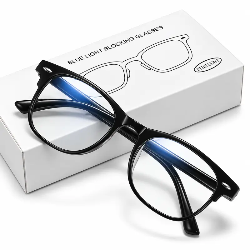 Women's Blue Light Blocking Gaming Glasses - 1-3 Packs Sturdy Full Rim Classic Frames, Lightweight, Adjustable, Secure Nose Fit, Eye Strain Relief for Screen Time, Includes Microfiber Cloth