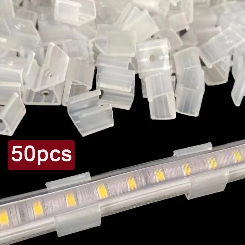 50 Pack LED Strip Clips, Neon Light Strap Fasteners, Light Strips Clips, Durable & Secure Attachment Solution, Ideal for DIY Projects & Decorations, Decorative Lighting, Lighting Accessories