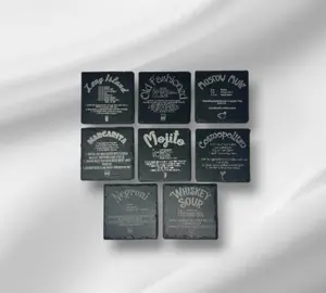 Cocktail Recipe Slate Coasters Bar  Bartender Cocktail Mixes Gift for Him Her Birthday Wedding Mancave Mixologist Gift Bar Decor Gift