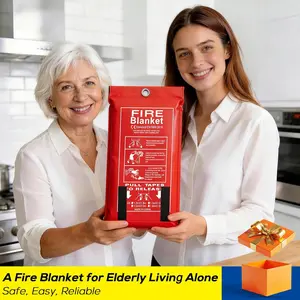 TANAN 2026 Latest Emergency Fire Blanket 1Pack - 40" x 40" Household Glass Fiber Fire Blanket Flame-Retardant and Fireproof Safety Blankets for Car Office Warehouse School Grill Kitchen