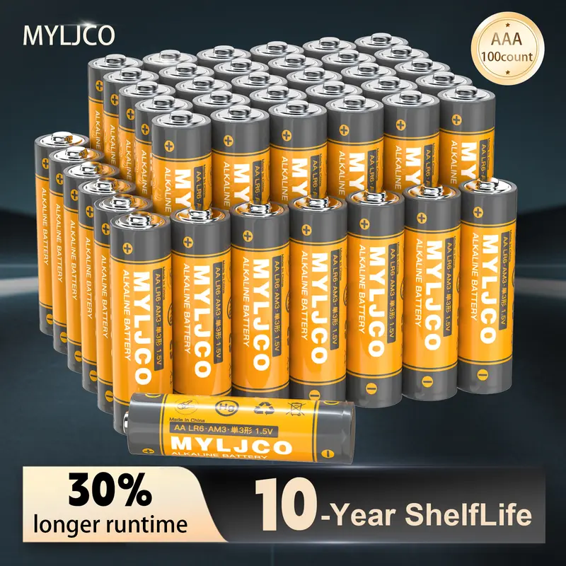 MYLJCO 48/36/20/12/8-Pack AA Alkaline Batteries 1.5V Long Lasting for Household Business Power Remotes Toys Reliable Trustworthy 10-Year Shelf Life