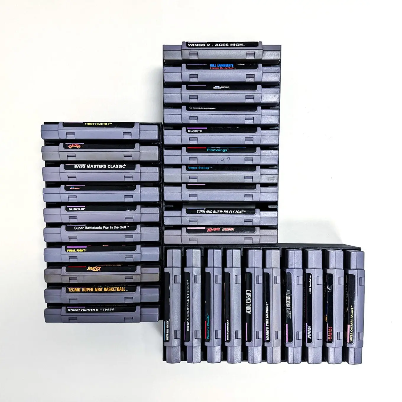 Video Game Cartridge Wall Mount / Organizer / Display Compatible with SNES (Super Nintendo)