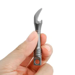 Mini Bottle Opener Keychain Accessory, Titanium Material, 0.406oz, Durable & Portable, Perfect for Everyday Use