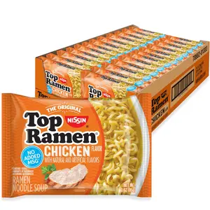 Nissin Top Ramen Noodle Soup, Chicken, 3 Ounce (Pack of 24) Instant Food Flavor