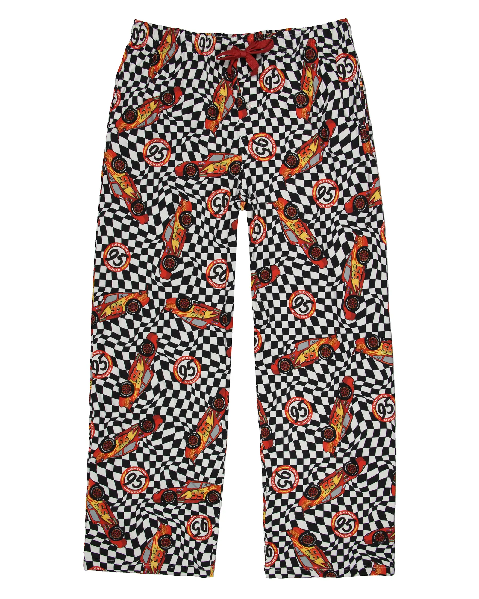 Disney Cars Pajamas Men's Lightning McQueen 95 Checkered Pajama Pants