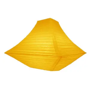 14" Yellow Pagoda Unique Shaped Paper Lantern