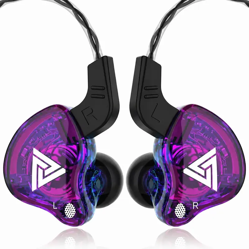 QKZ AK6 Wired In-Ear Headphones - 3.5mm Wire-Control, Multi-Control Noise Cancelling Gaming Earbuds with Strong Magnetic Deep Bass Stereo Sound for Gaming, Workout, Gaming and Music Playback
