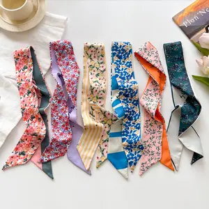 6-Pack New Women's Printed Scarves, Lightweight Polyester Hair Bands, Handbags, Headbands, Ideal for Daily Wear, Beach Vacations, Office Casual, Summer Scarf