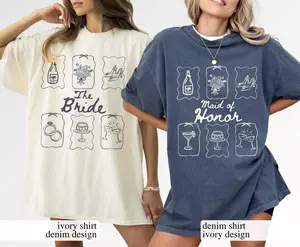 Comfort Colors Custom Bridal Party Shirts, Personalized Bridesmaid Tees, Maid of Honor, Getting Ready Outfit, Bridesmaid Proposal Gift, Bachelorette Party