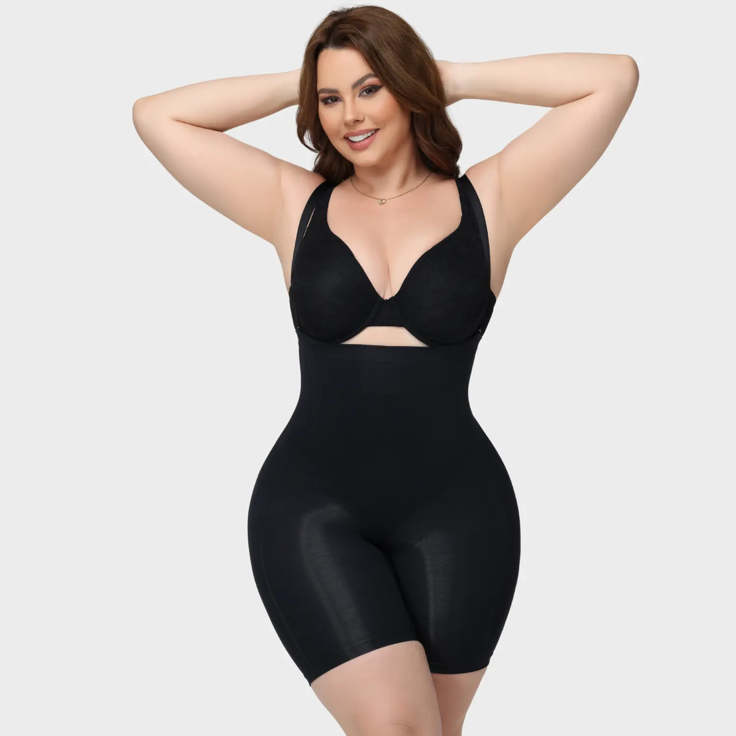 Seamless Aura High Waist Seamless Skin-Friendly Bodysuit With Detachable Straps & Anti-Slip Waistband For Comfort And Shaping
