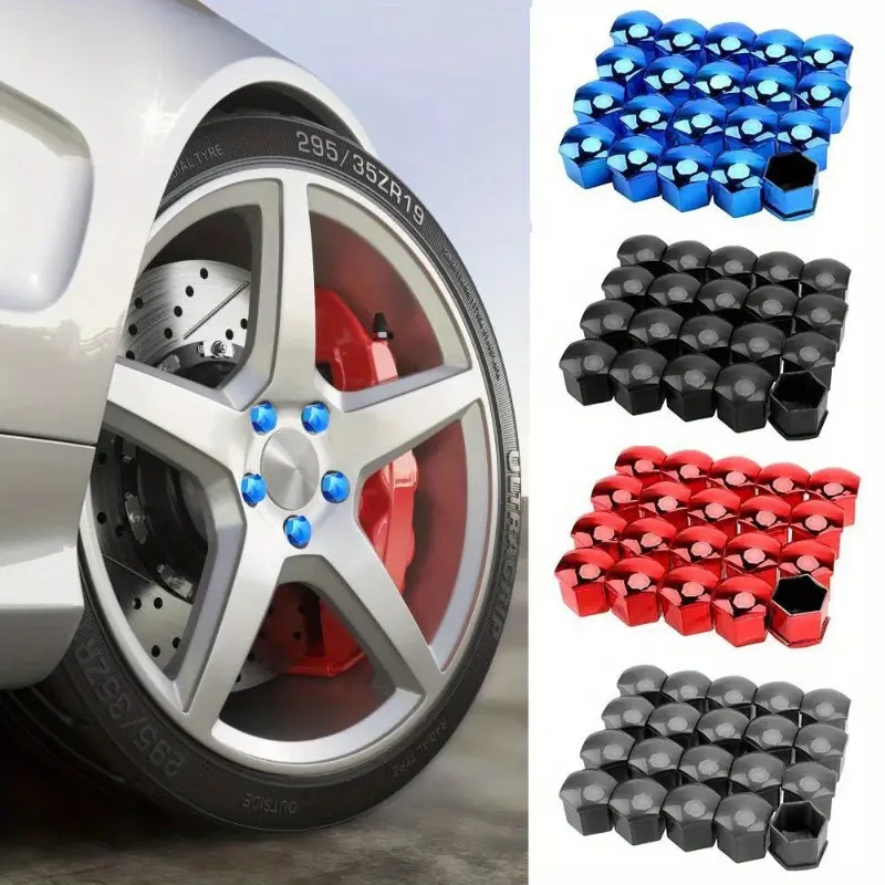 Metallic Pink 17mm Wheel Nut Bolt Covers – 22-Piece Set With Removal Tool