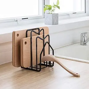 Cutting Board Rack Chopping Board Organizer Stand Holder Kitchen Countertop Pots Pan Lids Rack Organizer
