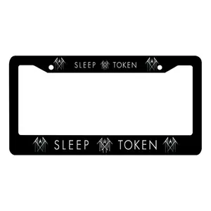 Sleep Token License Plate Frame Black Metal with Logo Design for Car Accessories