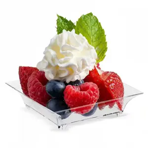 50 piece  Clear Dessert Plates Sauce Dishes Tasting Plates Appetizer Plates Snack Dishes Set, Elegant For Dessert Cookies Chocolate Jam Salad Dressing, Home Party Wedding Birthday New Year Picnic Serving Tableware