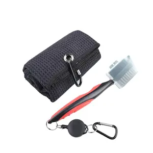 Golf Cleaning Set, Multi-Functional Golf Brush, 30x30cm Golf Towel, Golf Accessories, Essential Gear for Golf Enthusiasts, Golf Equipment