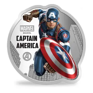 Pamp Mmtc Marvel Captain America 1 oz Colorized Silver Coin (Capsule, Box, Coa)