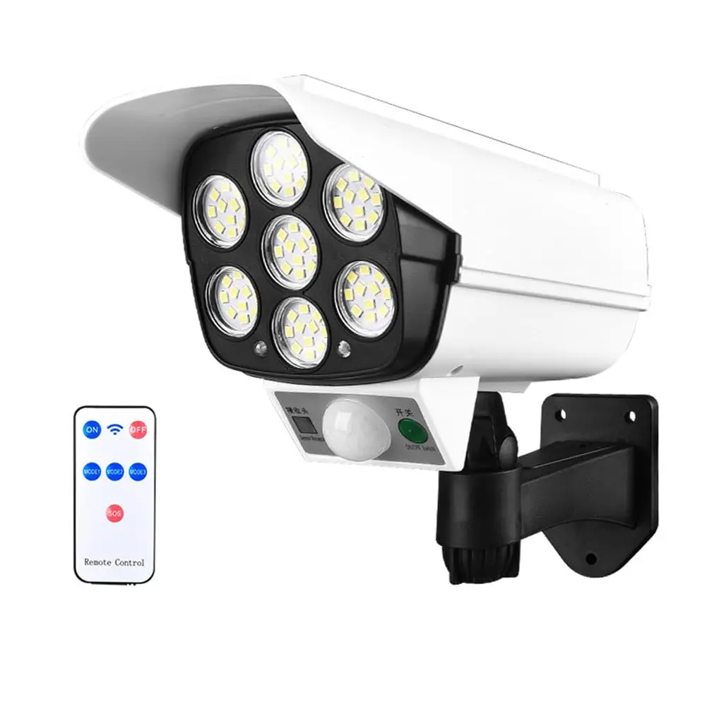 Solar Security Light with Remote Control – Looks Like Real Camera | Motion Sensor, Solar Powered, Weatherproof Outdoor Light