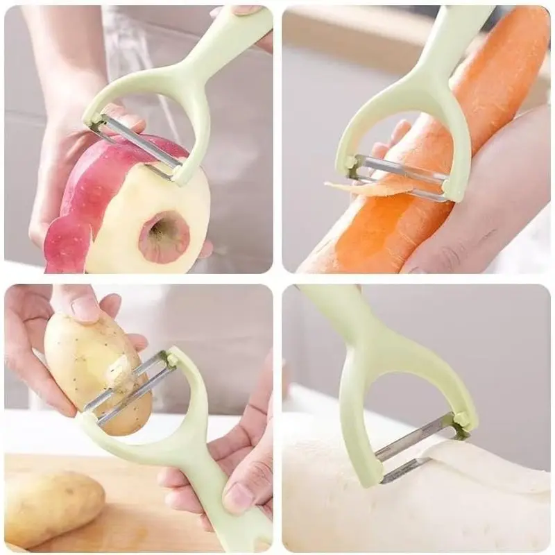 3 Pack Vegetable Peeler, Sharp Stainless Steel Fruit Potato Peeler, Durable Plastic Y Peeler, Multi Purpose Kitchen Peeling Tool for Carrot Cucumber Apple Veggie Fruit