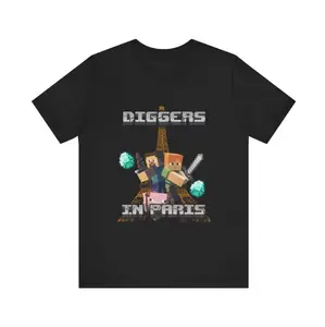 Diggers In Paris Funny Minecraft Shirt Featuring Hilarious Meme and Parody Design