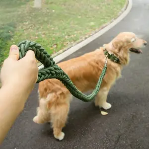 8-Strand Braided Heavy-Duty Dog Leash: Anti-Pull Tactical Leash for Medium/Large Breeds Adjustable & Reflective