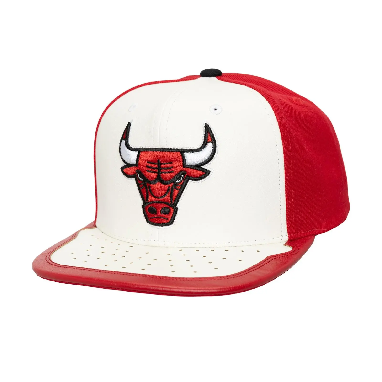 Chicago Bulls White/Red Day One Snapback Hat NBA Throwback Cap Adjustable Fan Gear Mitchell & Ness