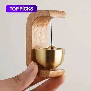 Suction Door Type Solid Wood Wind Chime, 1 Count Magnetic Hangable Entry Door Bell, Vintage Door Bell Hanging Ornament, Home Decor Supplies Doorbell #TOP PICKS