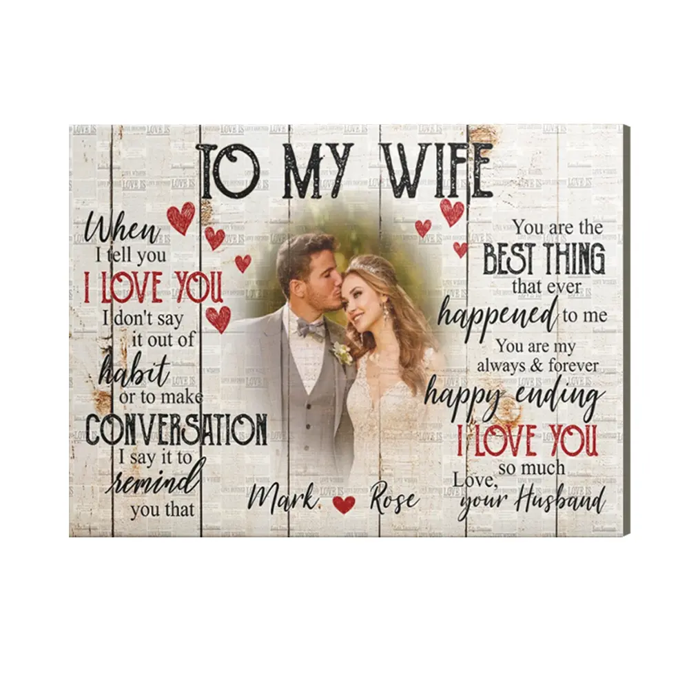 Personalized Canvas Prints, Custom Photo And Name, Anniversary Gift, Love Gifts, Gift For Wife, Gift For Her, To My Wife