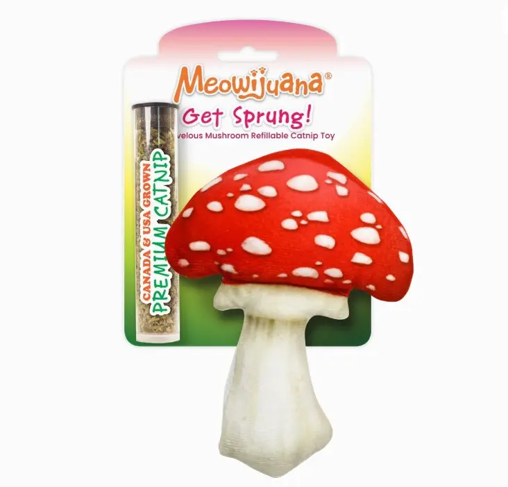 Meowijuana Get Sprung Marvelous Mushroom Refillable Catnip Cat Toy