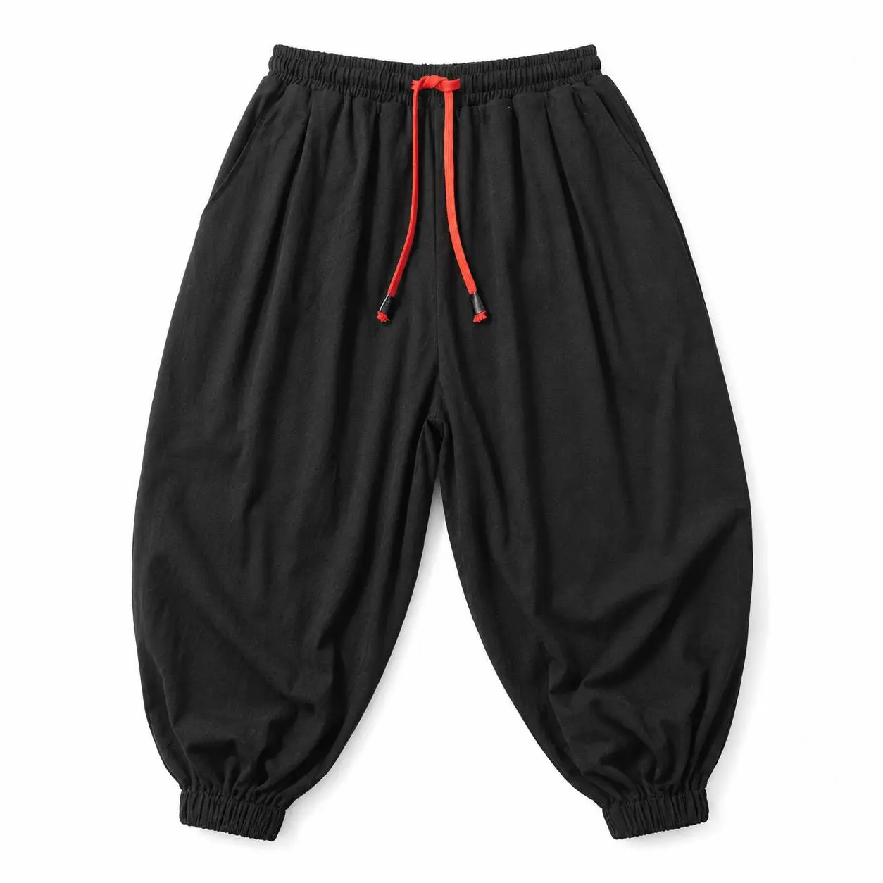 Men’s Loose Harem Jogger Pants, Baggy Balloon Pants with Drawstring Elastic Waist, Tapered Ankle Casual Streetwear Trousers with Pockets Menswear Hoodie