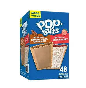 Pop-Tarts Mega Value Variety Pack Toaster Pastries Frosted Brown Sugar Cinnamon & Strawberry 48 Count 81.2 oz Breakfast Foods Shelf-Stable Frosted Strawberry & Frosted Brown Sugar Cinnamon Flavors