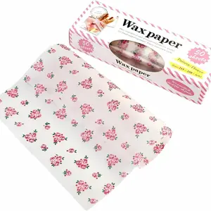 50 Sheets Wax Paper Food Wrapping Sheet Waterproof Oil-Resistant Ideal for Hamburgers Sandwiches Baked Goods Picnics