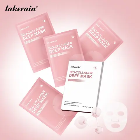 Bio-collagen Deep Mask Sheet, 12pcs Aloe Moisturizing Glycerin Facial Care Masks for Firming Skin, Hydrating Facial Skin Care Product for Daily Use, Moisture, Hydrate, Moisturizing Beauty Mask