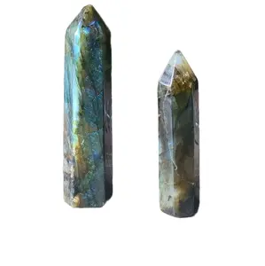 Ethereal Labradorite Obelisk - Energy Charged Crystal Point for Spiritual Growth