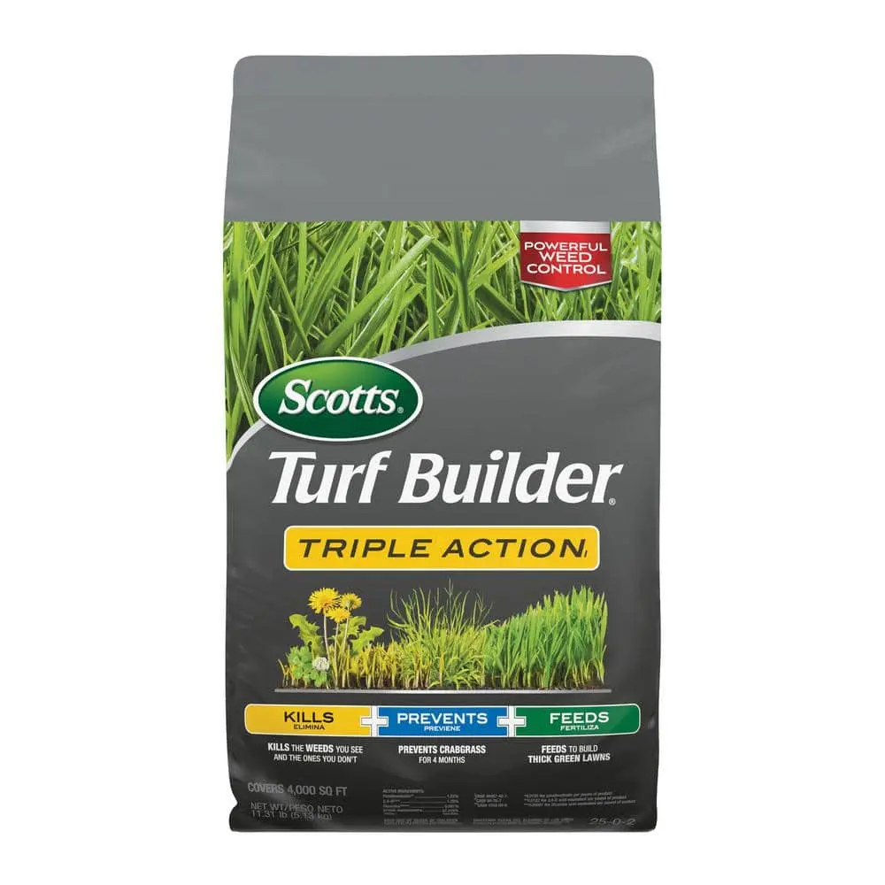 Turf Builder Triple Action1 11.31 lbs. 4,000 sq. ft. Lawn Fertilizer, Weed Killer, Crabgrass Preventer
