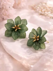 2pcs Trendy Resin Flower Stud Earrings for Women, Fashionable Earrings, Elegant Translucent Floral Earrings, Lightweight Jewelry for Daily Wear, Party Accessory, Gift for Her