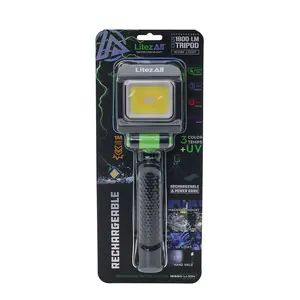 LitezAll 2000 Lumen Rechargeable Tripod Work Light with UV Light